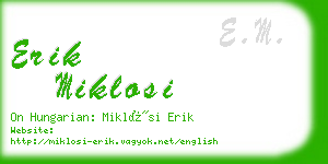 erik miklosi business card